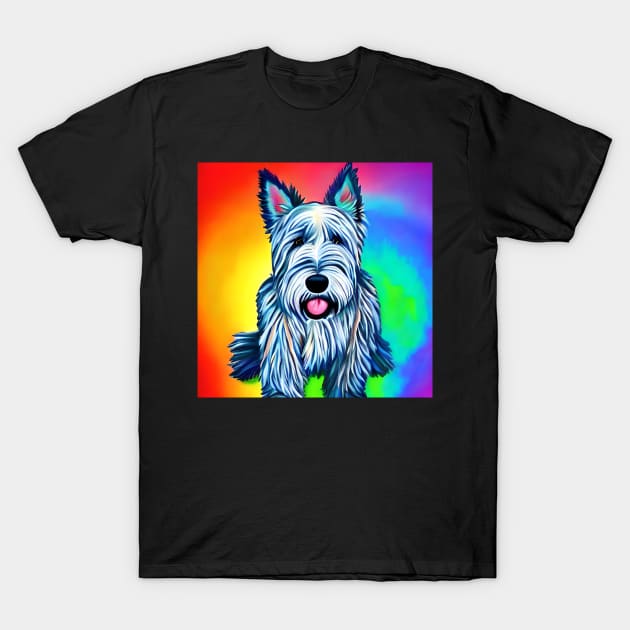 Scottish Terrier Dog Rainbow Painting T-Shirt by KayBee Gift Shop